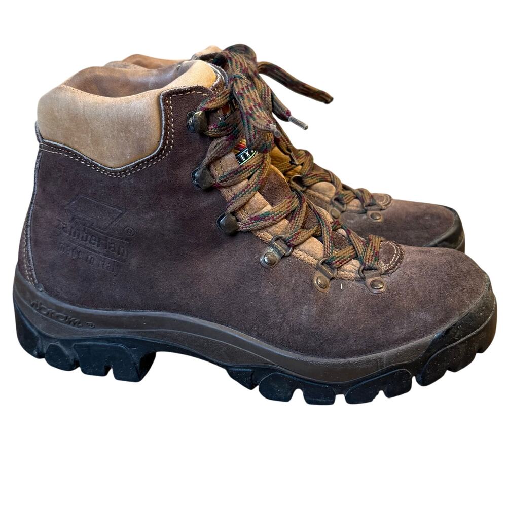VTG Zamberlan Boot Hiking Leather Alpine Ankle Made In Italy Brown Women’s 6.5